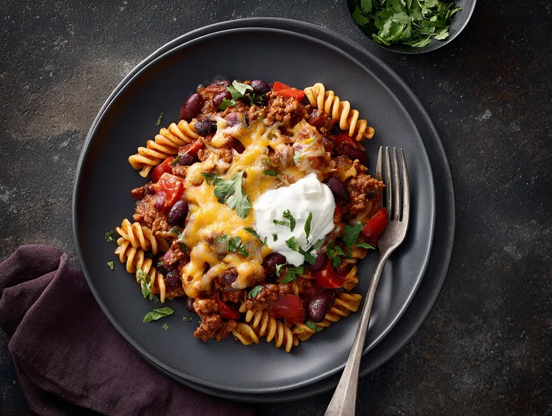 Gratineret mexi-pasta med cheddarost - Functional Foods