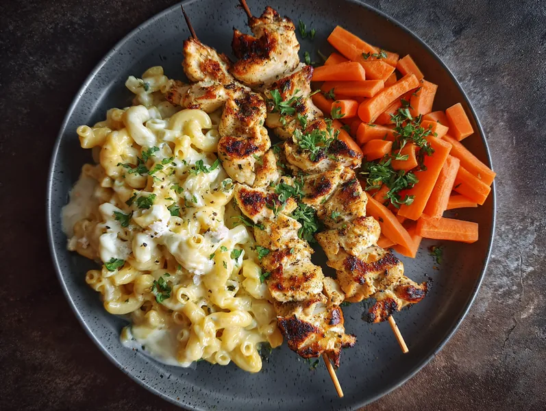 Kyllingespyd med mac and cheese - Planomo