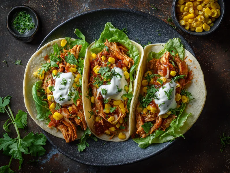 Tortillas med braiseret mexicansk-inspireret kylling - Planomo