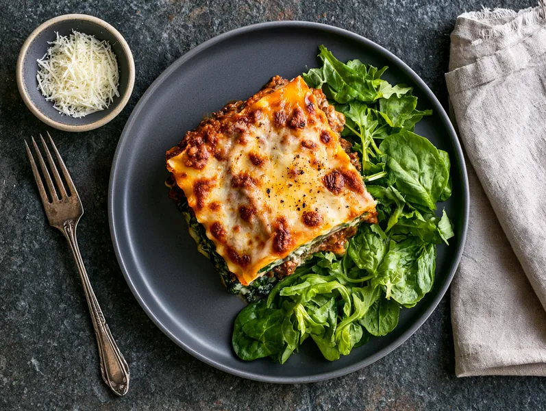 Børnevenlig lasagne med spinat og mild tomatsovs - Planomo