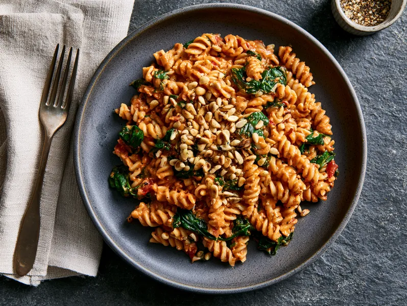 Cremet pasta med mascarpone og spinat - Planomo