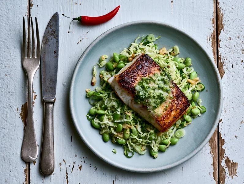 Ristet torsk med lime og spidskål - Planomo