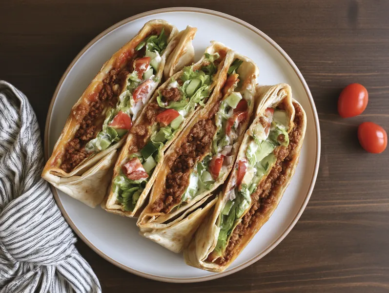 Tacobell med oksekød og cheddar - Planomo