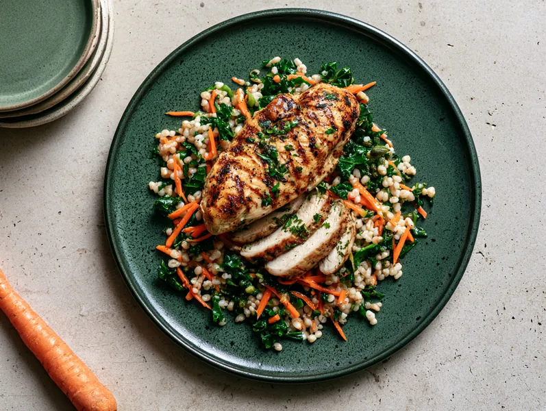 Kylling med perlespeltsalat - Planomo
