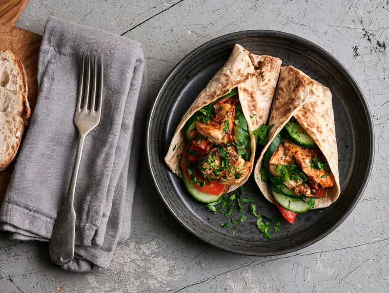Mini kyllingeburger wraps - Planomo